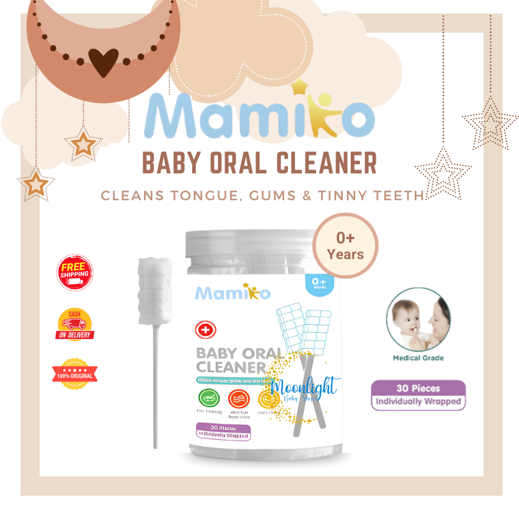 Mamiko Baby Oral Cleaner 30pcs - Pembersih Lidah, Gusi, dan Gigi Kecil Bayi