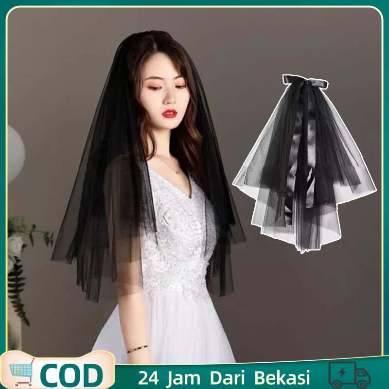 Veil Pengantin Hijab Veil Kerudung Pengantin Black Veil Veil Pengantin Hitam