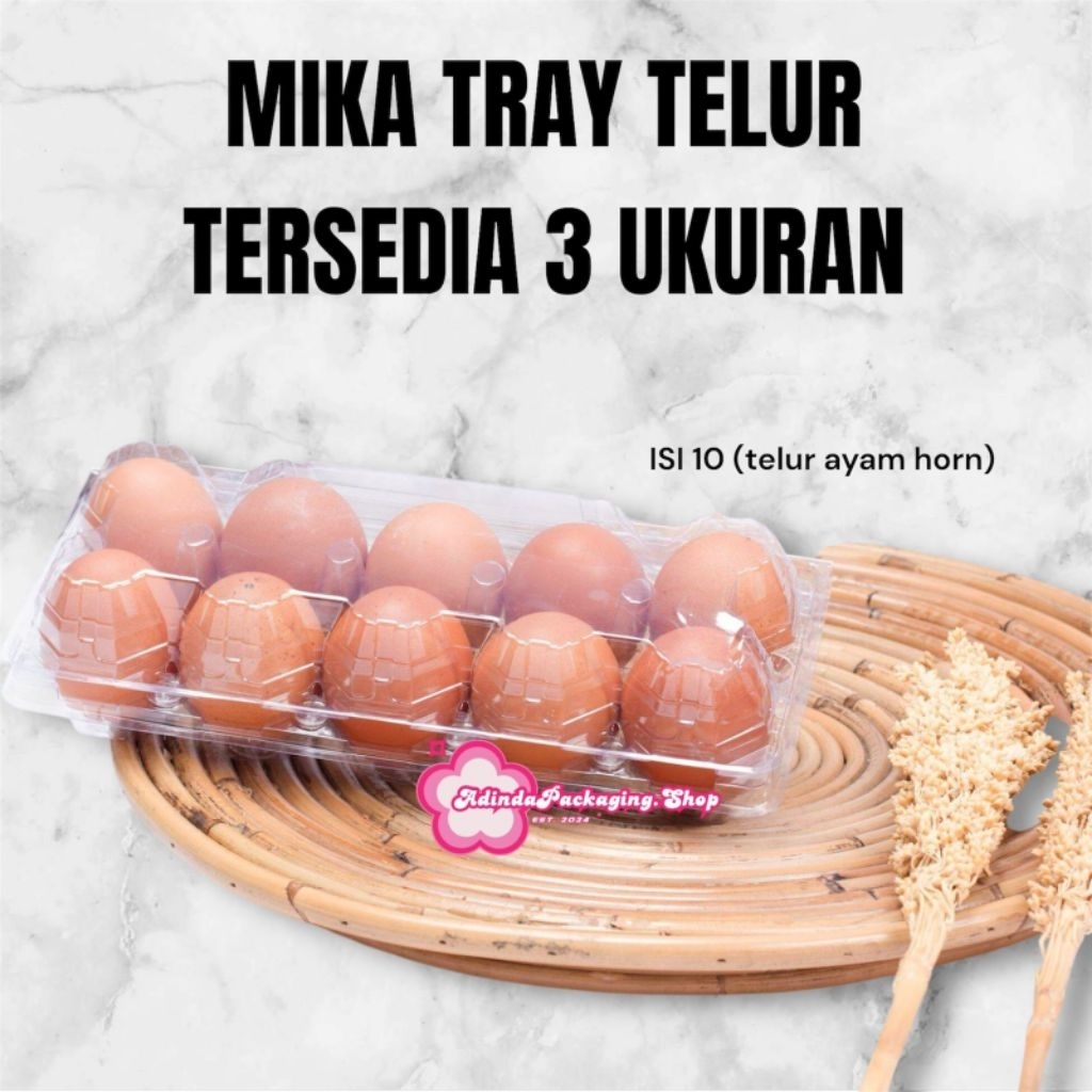 (HARGA 10 PCS) Mika Tray Telur | Kotak Plastik Mika Egg Tray Telor Dengan Pengunci | Mika Telur isi 