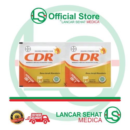 CDR 2 Tablet Effervescent - Kalsium & Multivitamin Vitamin C1000Mg Vitamin D & B6 Rasa Jeruk
