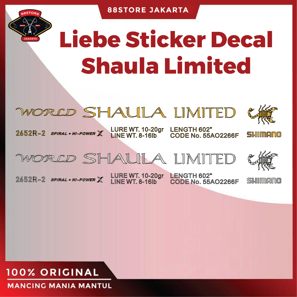 88StoreJakarta Liebe Sticker Decal Joran Shimano World Shaula Limited