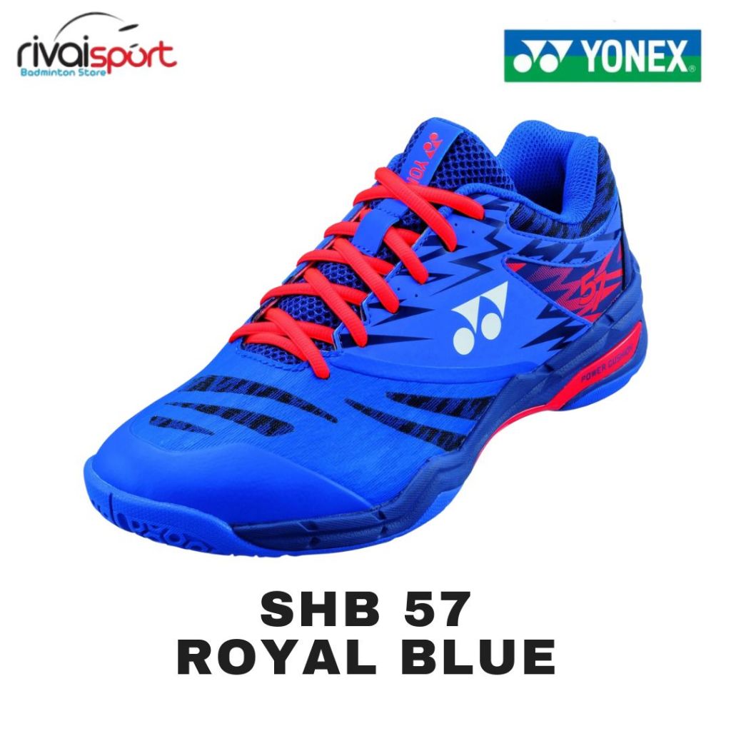 New Sepatu Badminton Yonex Power Cushion 57 / SHB 57 Royal Blue