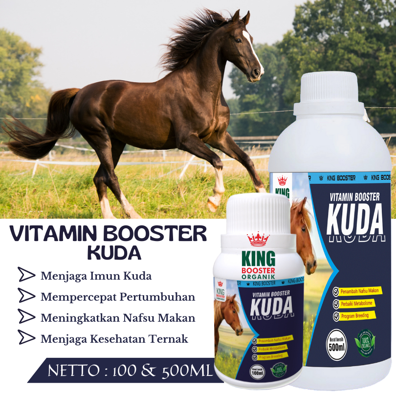 VITAMIN BOOSTER Kuda , (100ml) Nutrisi Vitamin Organik 100%, Penggemuk Ternak Kuda