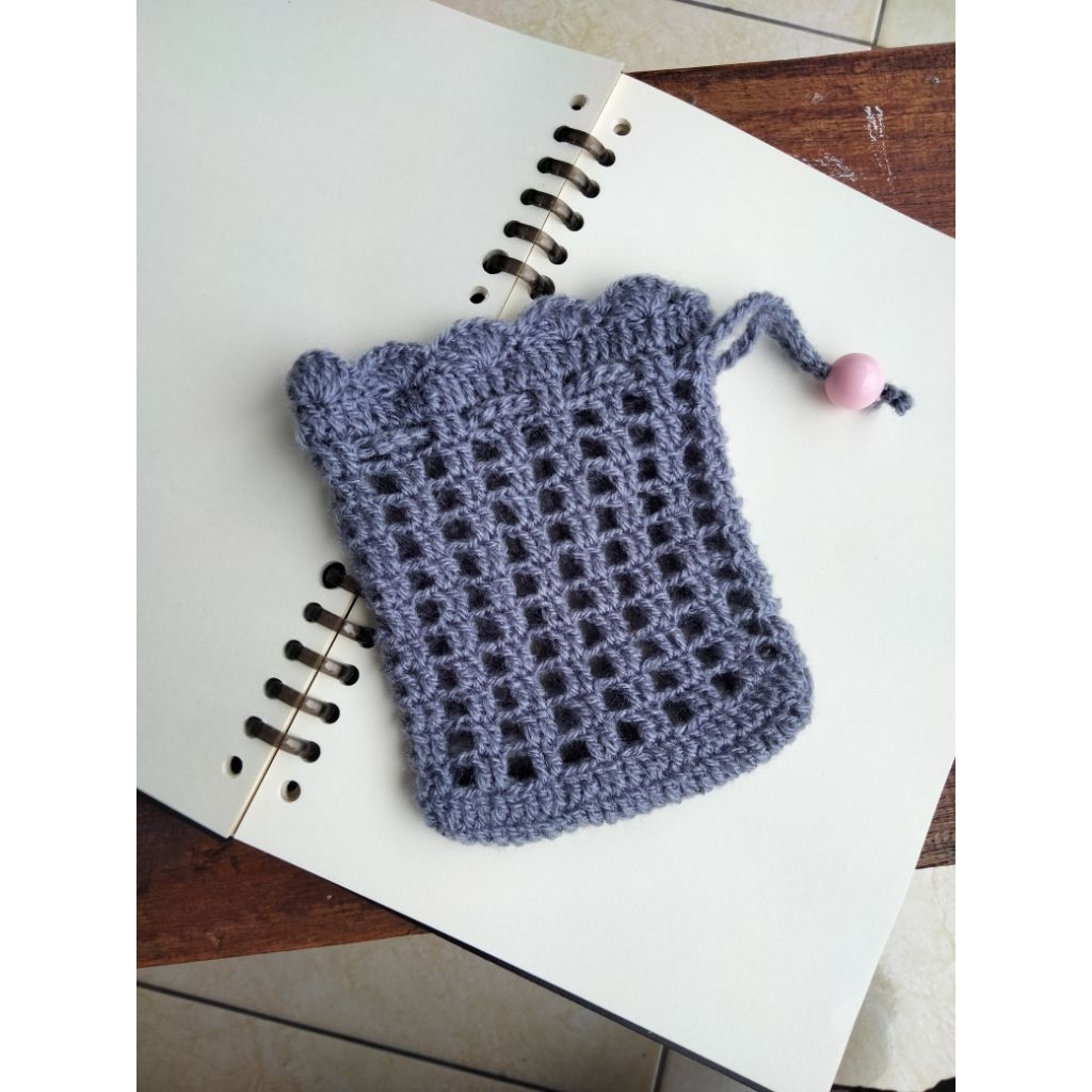 DOMPET MINI SERUT / DOMPET SERUT RAJUT / DOMPET RAJUT SERUT WANITA / DOMPET KOIN MINI WANITA