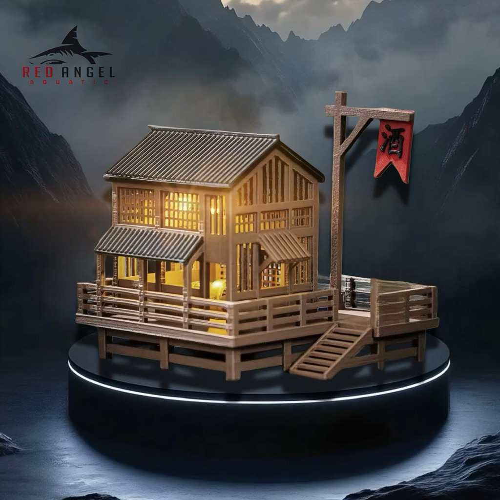 MINIATUR RUMAH BERLAMPU 2 TINGKAT DIORAMA AQUARIUM PALUDARIUM