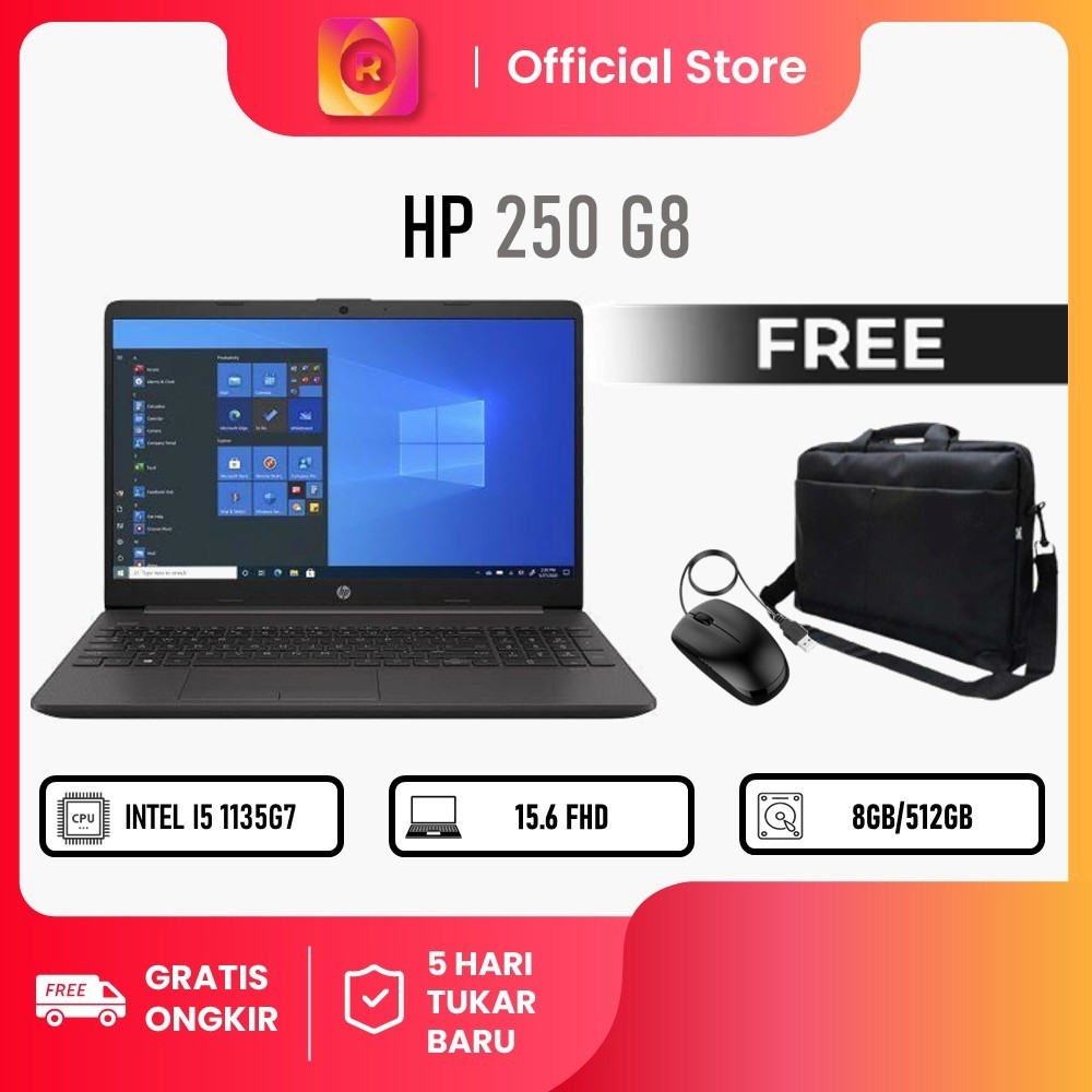[FREE TAS DAN MOUSE] HP 250 G8 I5 1135G7 8GB 512GB W11 15.6FHD