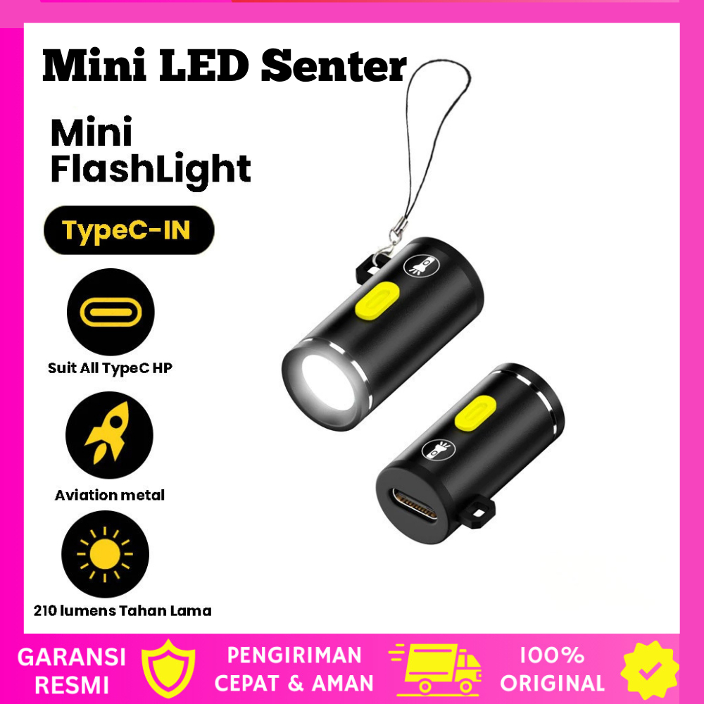 Senter Lampu Mini LED Senter LED Mini Flashlight 210 Lumens senter mini Senter LED Mini EDC
