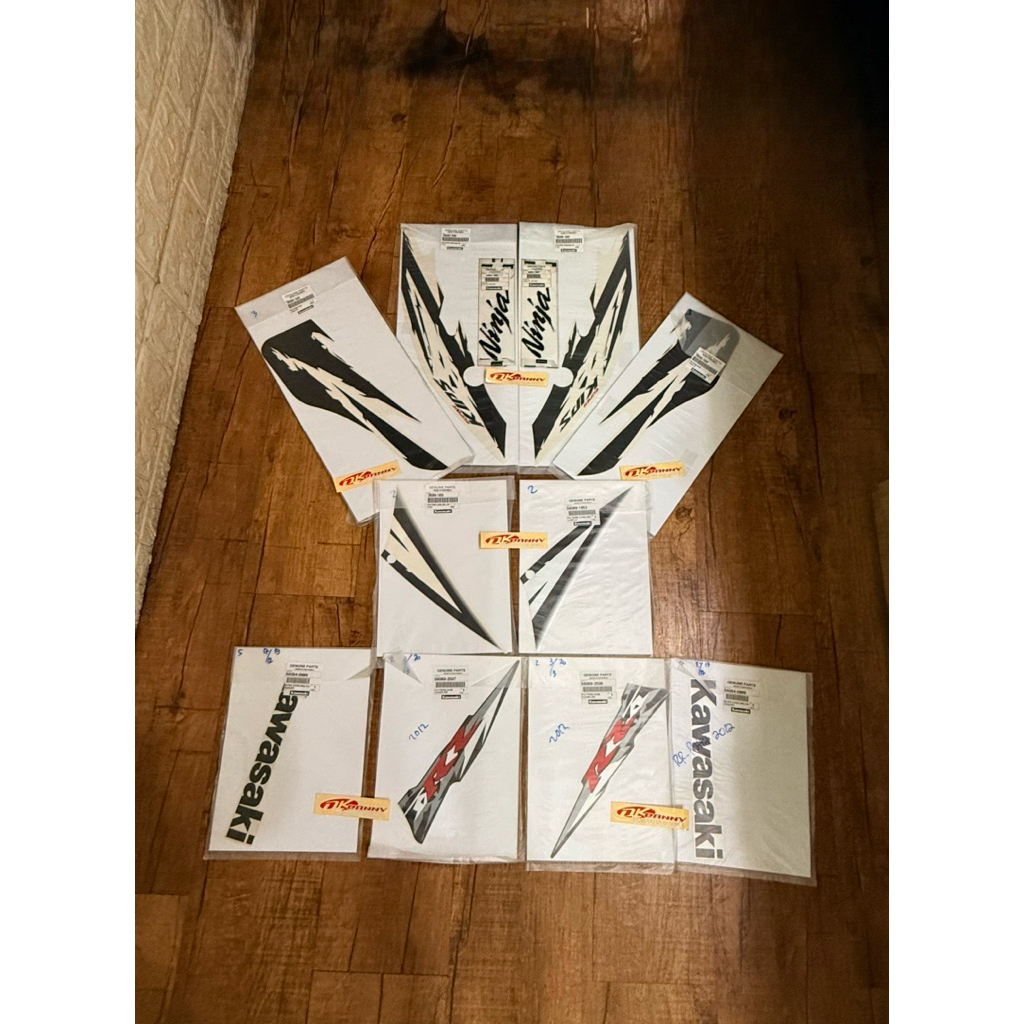 stiker set ninja rr new se putih tahun 2012 original stiker kawasaki
