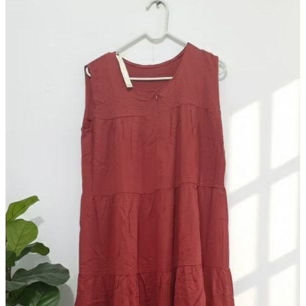 Inner Dress Tanpa Lengan Rampel Gamis Katun