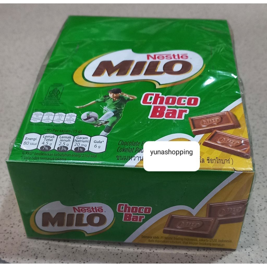 Milo choco bar 1 box isi 24pc@15g