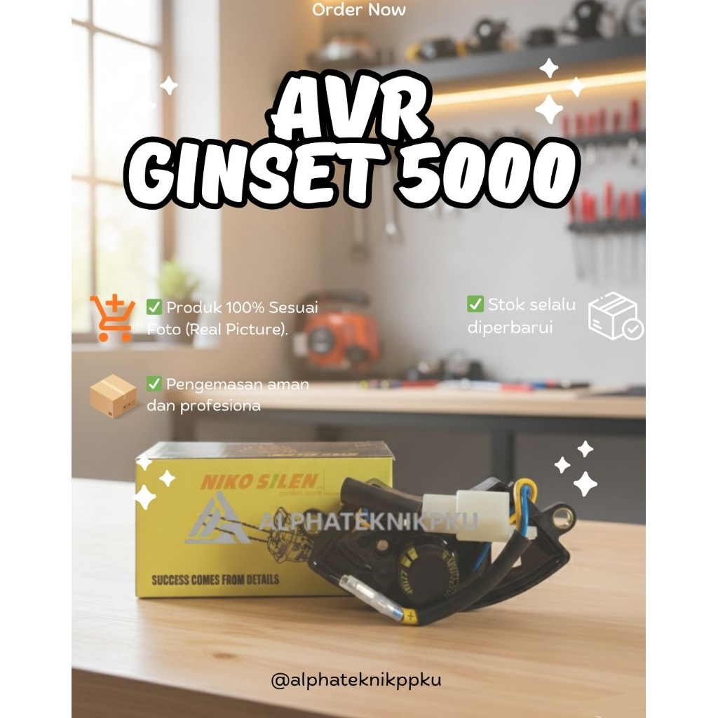AVR Ginset Genset 5000 2KW Sabit NIKO SILEN ORIGINAL Murah