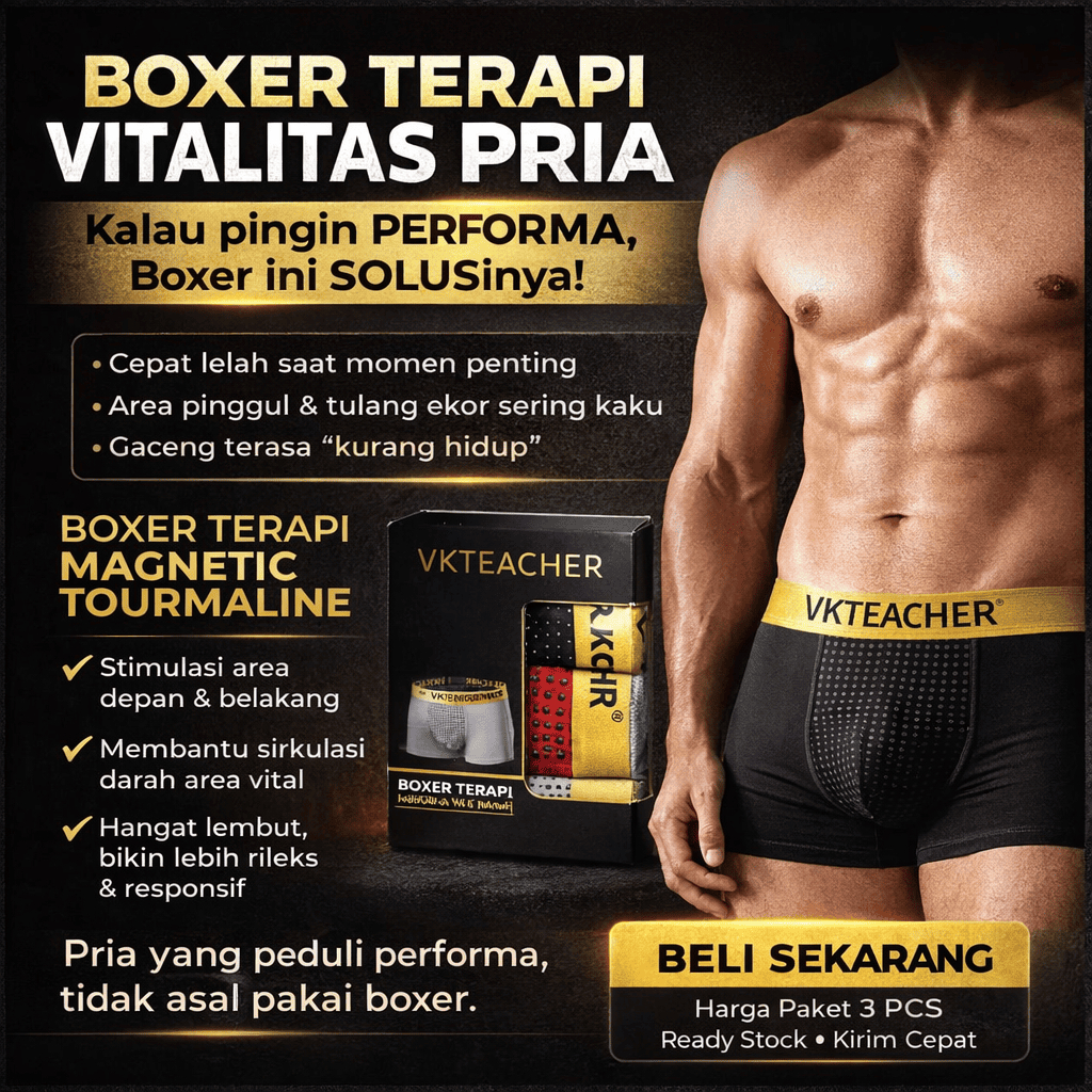 MINILOVE Celana Dalam Boxer Magnetik Pria Terapi Kesehatan untuk Sirkulasi & Vitalitas Tubuh