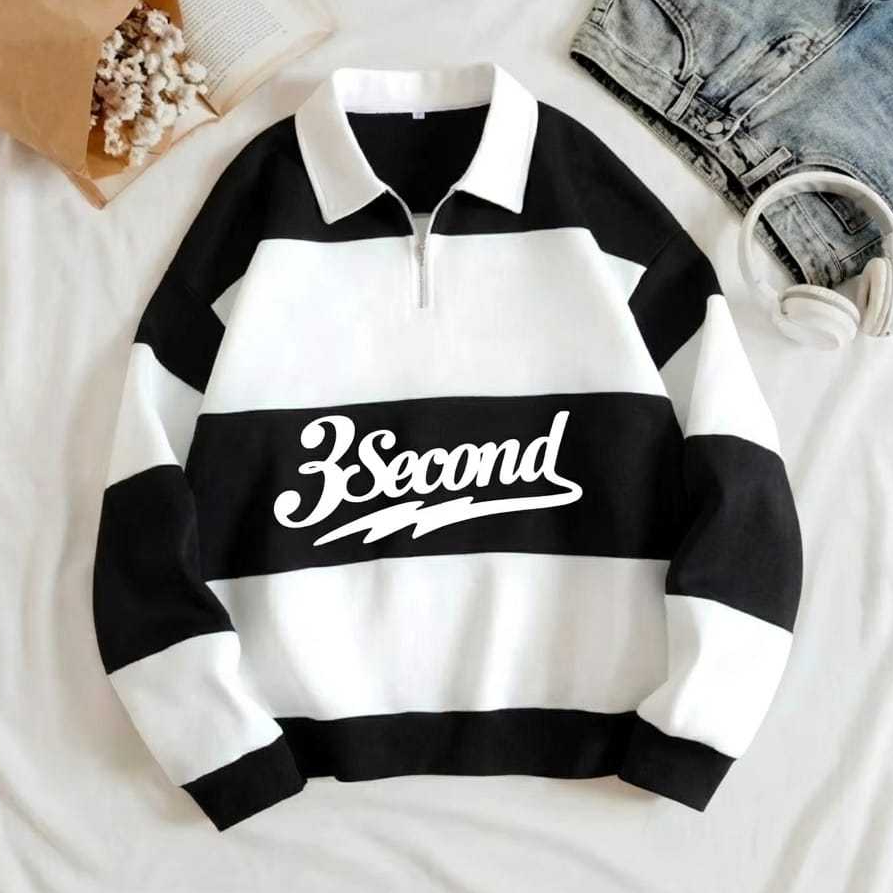 rugby sweater halfzip 3 second cardigan switer kerah 3second pria wanita M L XL XXL