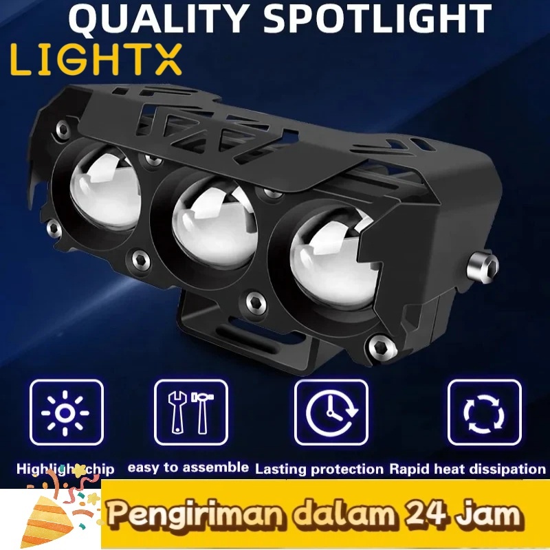 [COD ] Lampu Sorot Laser Gun SQL 1 Mata 2 Mata 3 Mata Lampu Tembak Led 12Volt -24Volt Motor Mobil Bi