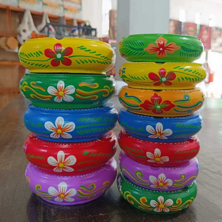 Asbak S /Asbak Kayu Bali /Asbak Etnik /Asbak Kayu Lukis