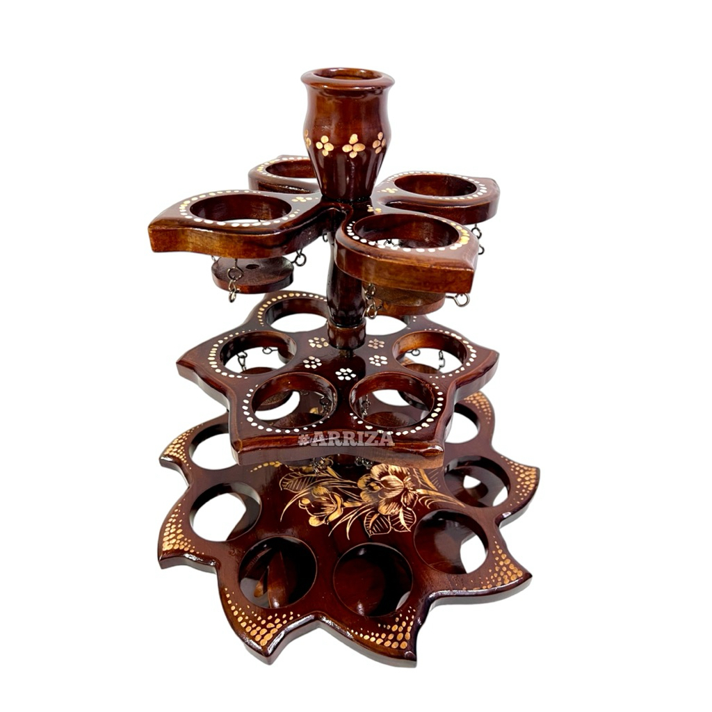 TEMPAT AQUA GELAS KAYU JATI MODEL TERATAI ISI 12 dan isi 20 / Tempat Aqua Gelas Aesthetic / Tempat A