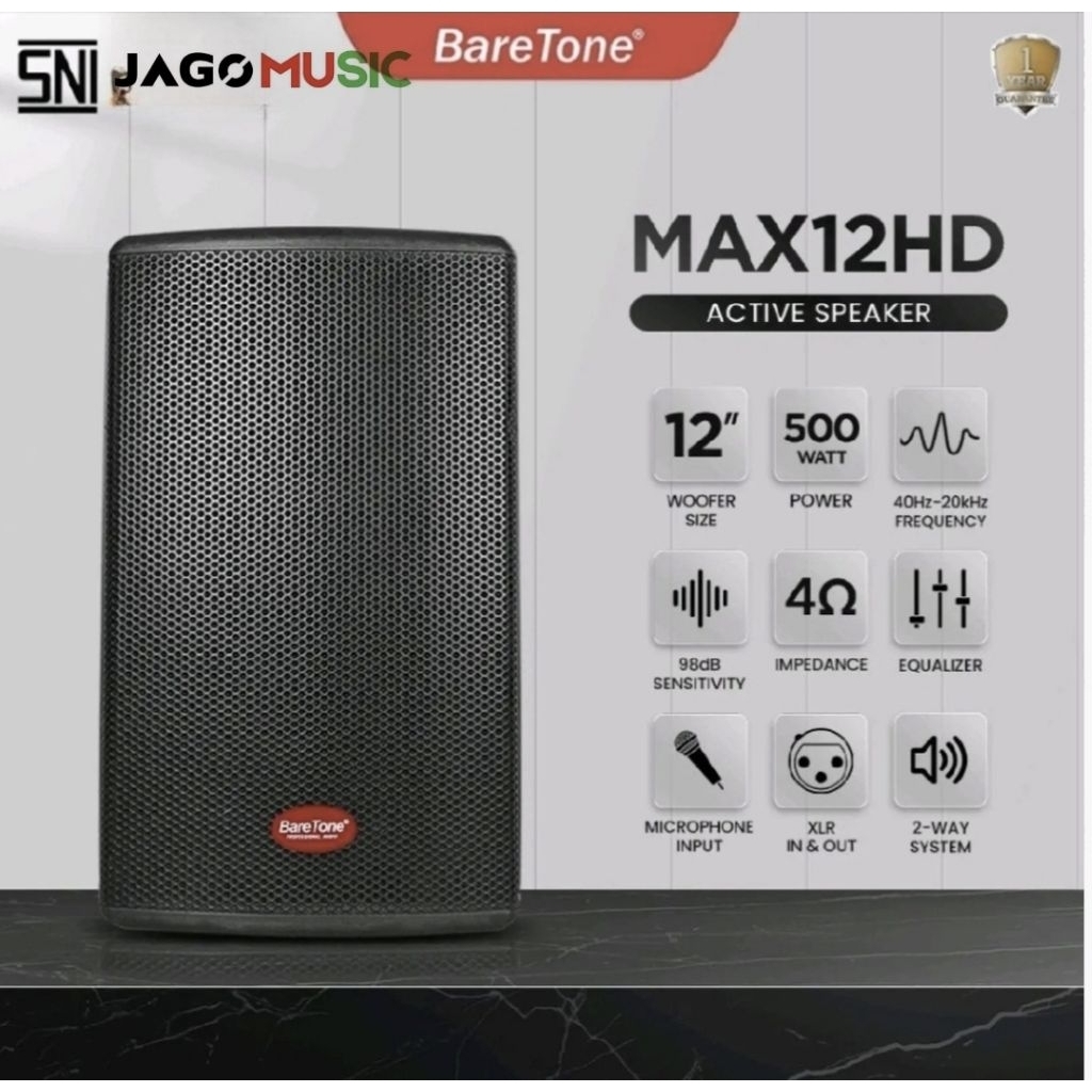 Baretone Speaker Aktif MAX12HD
12Inch Spaker Baretone MAX 12HD 1set