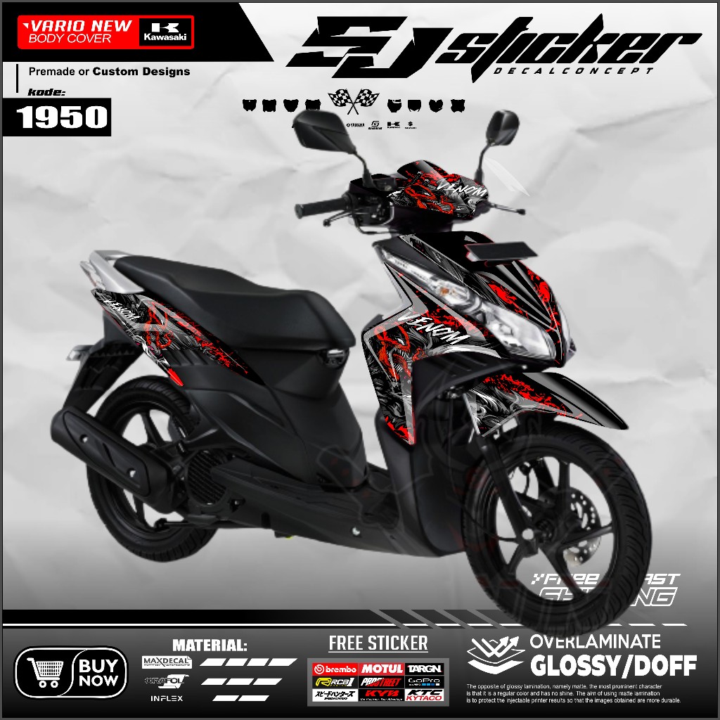 1950 sticker decal motor aksesoris motor vario techno 110 fullbody (cod)