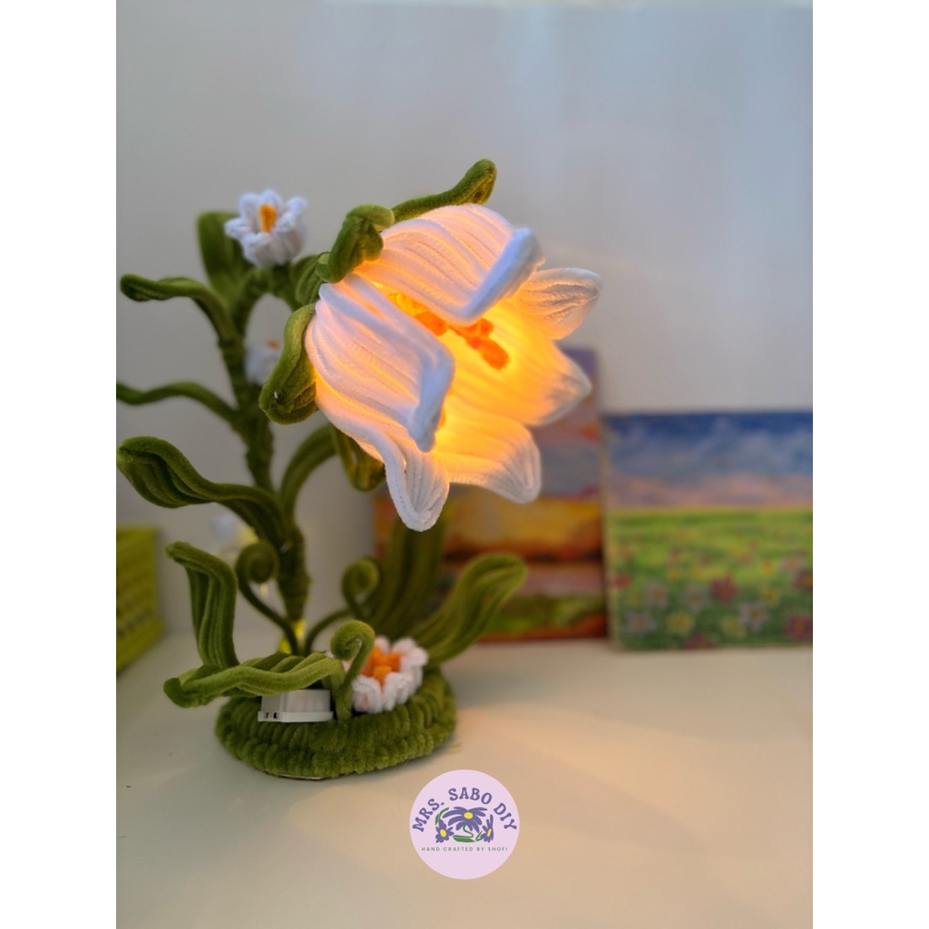 Lampu Estetik| Standing Flower Lamp| Lampu Unik| Lampu Kawat Bulu|