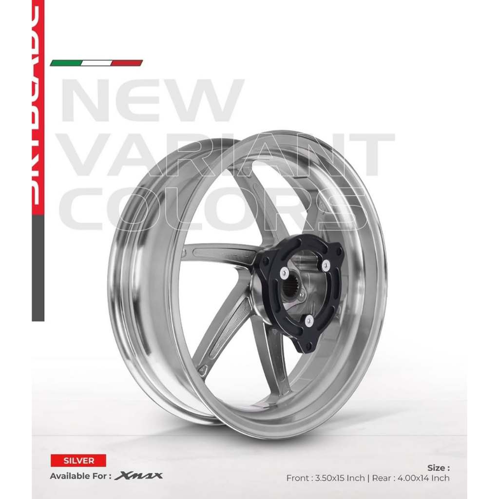 RPD MONZA VELG MOTOR XMAX DEPAN 350 RING 15; BELAKANG 400 RING 14 MERAH; NAVY/BIRU TUA ; SILVER ; HI