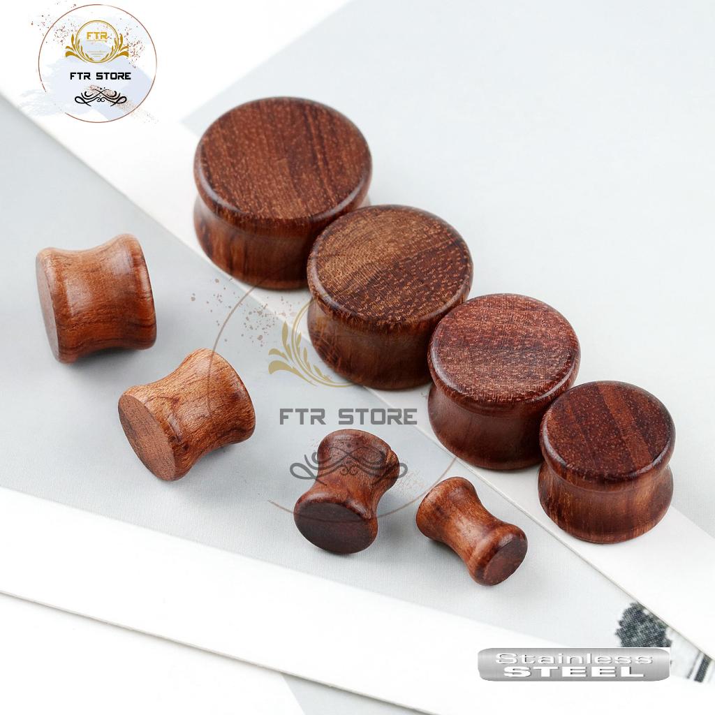 Anting Piercing plug kayu/ Tunnel piercing wood