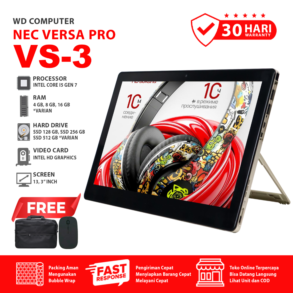 Laptop NEC V5-3 2IN1 Tablet Mode Core i5 gen 7 | Stylus Pen | Layar 13 Inch Full HD | Windows 11