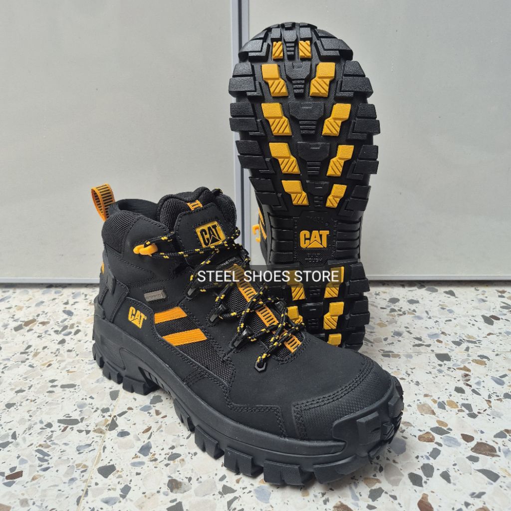 Caterpillar Men's Invader Mid Vent Black Composite Toe Waterproof Work Boot Original