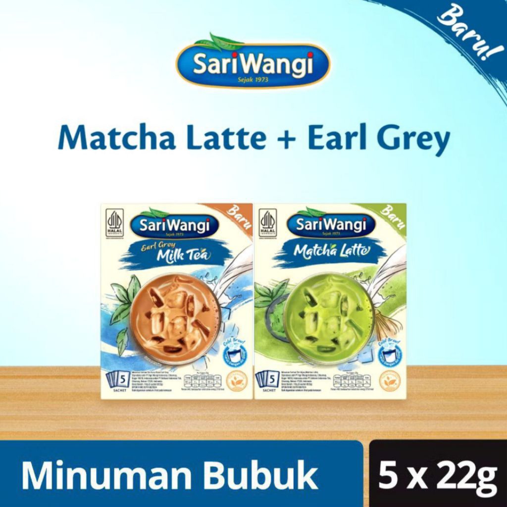 Sariwangi Matcha Latte | Sariwangi Earl Grey Milk Tea (1 box isi 5)