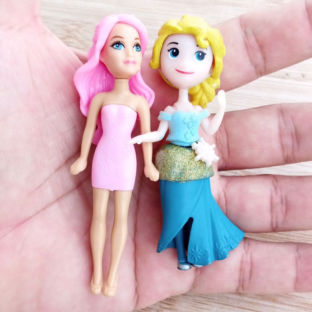 Mainan Boneka Anak Bekas Set 2 Pcs | Barbie Doll & Frozen Princess Toy Murah