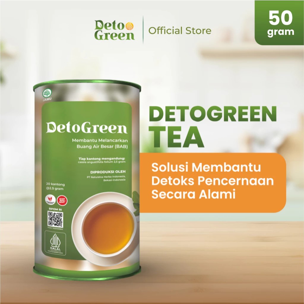 Deto Green Tea Asli Teh Hijau Detox Pembersih Pencernaan Usus Detoks Original