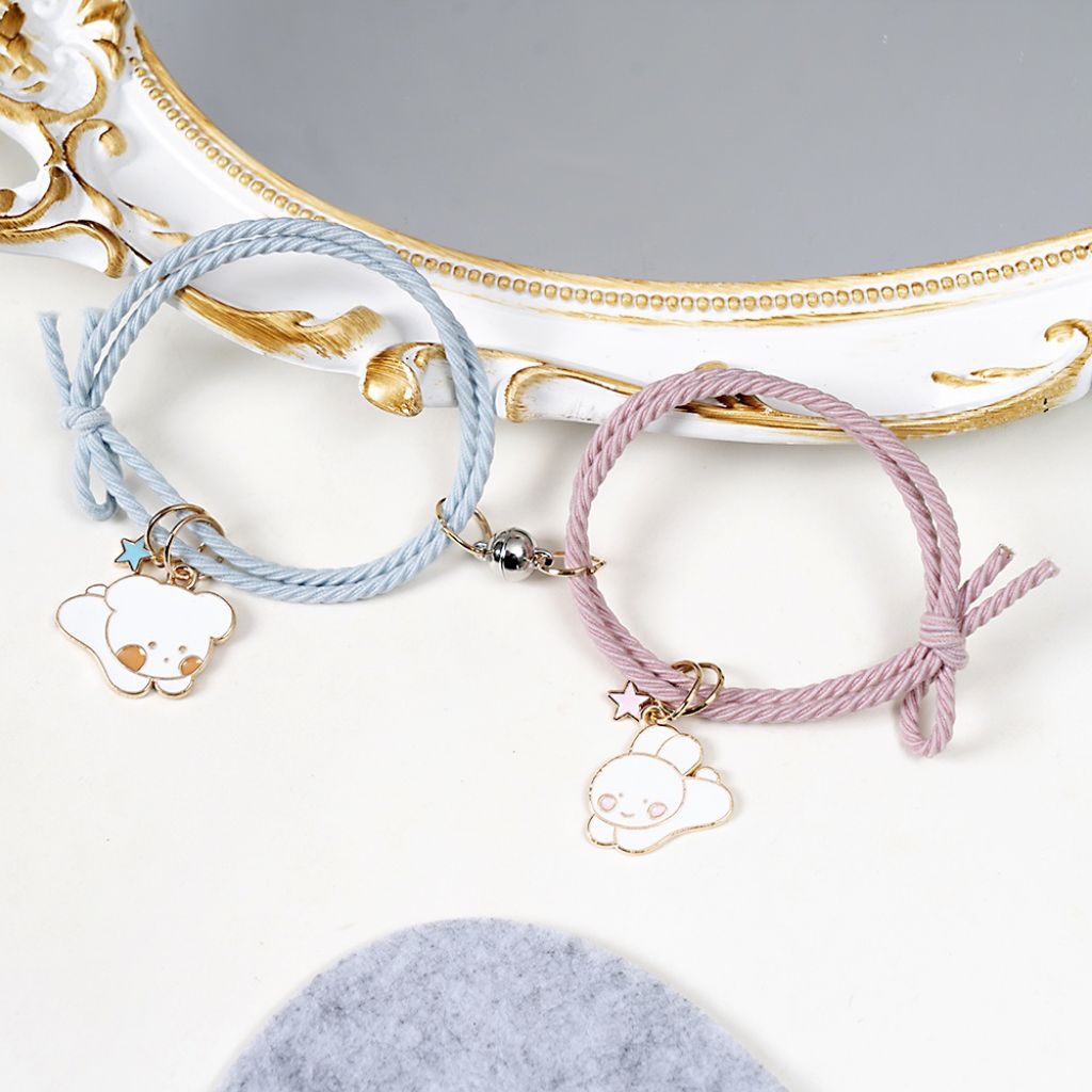 Gelang Pasangan Magnet Desain Kuromi Cinnamoroll Unisex 2pcs