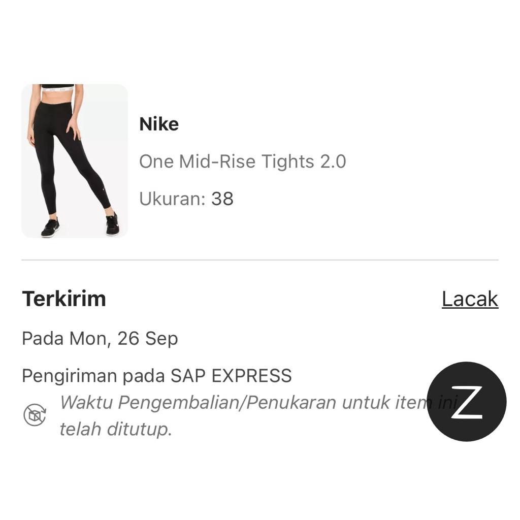 (preloved) NIKE Legging One Mid Rise Tights Original