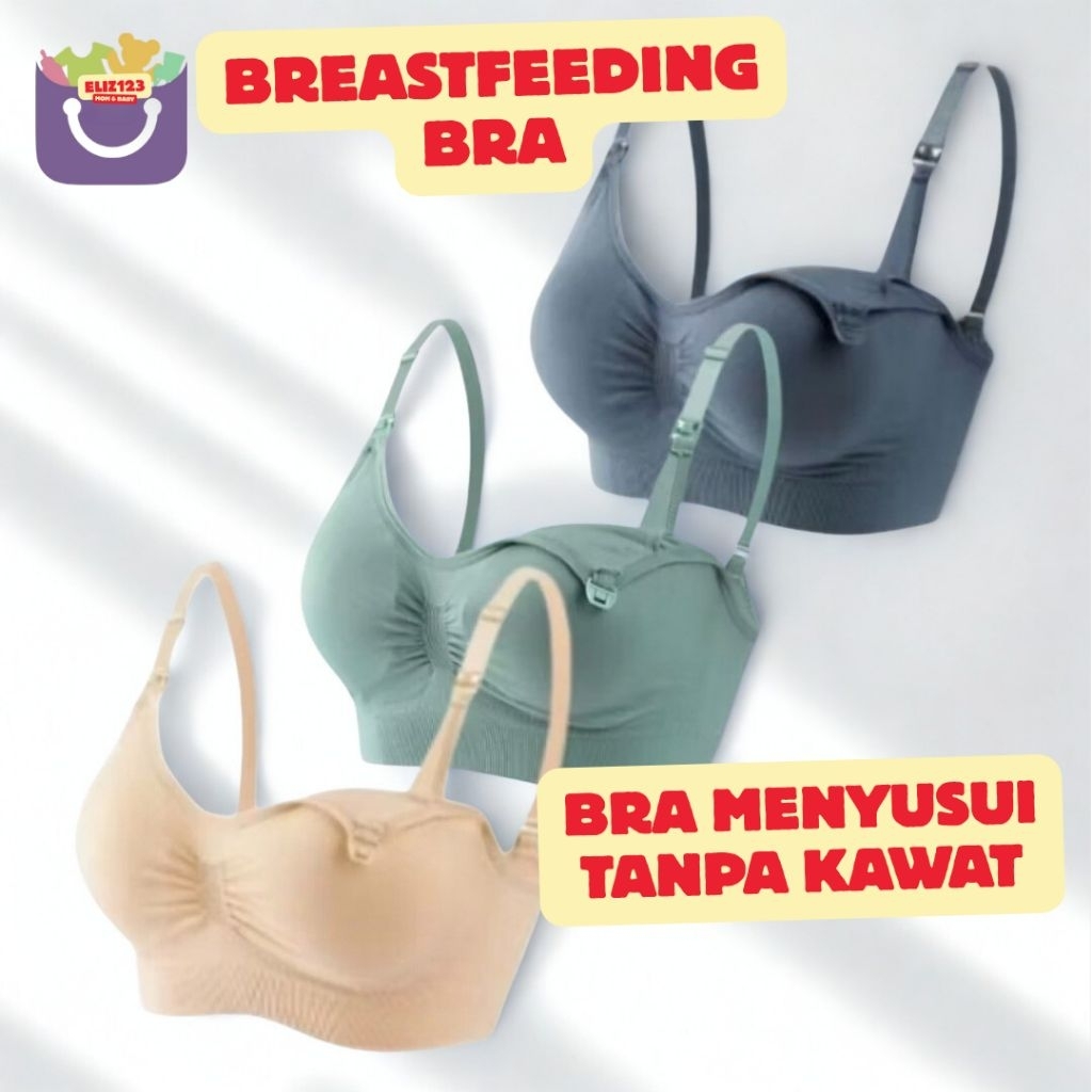 Bra Menyusui Katun - Tanpa Kawat- Lembut - BH Ibu Menyusui Kancing Depan
