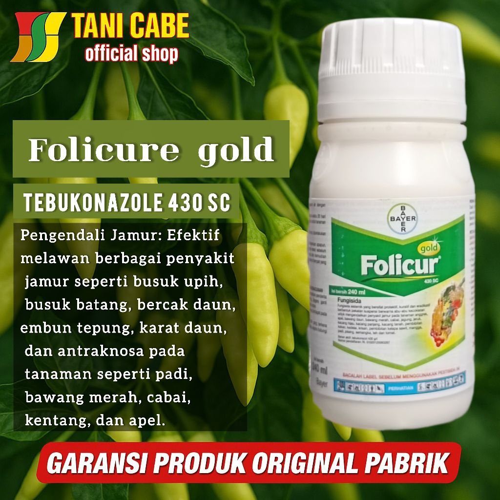 Fungisida FOLICUR GOLD CAIR 430 sc 250 ml bercak daun dan Patek antraknosa