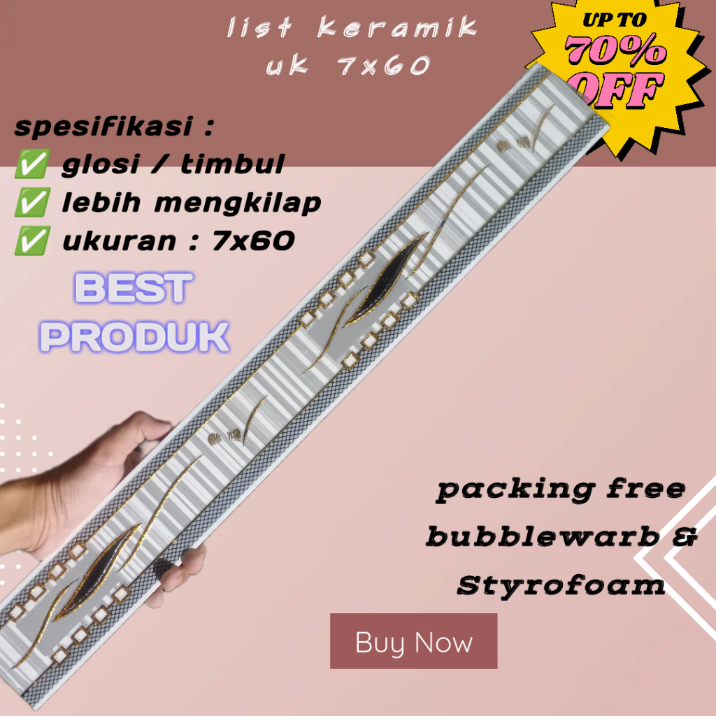 list keramik dinding timbul minimalis motif lauis ukuran 7x60 / list keramik dinding minimalis