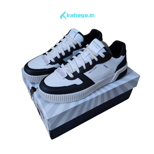 SKECHERS COURT & CLASSICS JADE STRANE WHITE BLACK ORIGINAL SNEAKERS PRIA SIZE 42