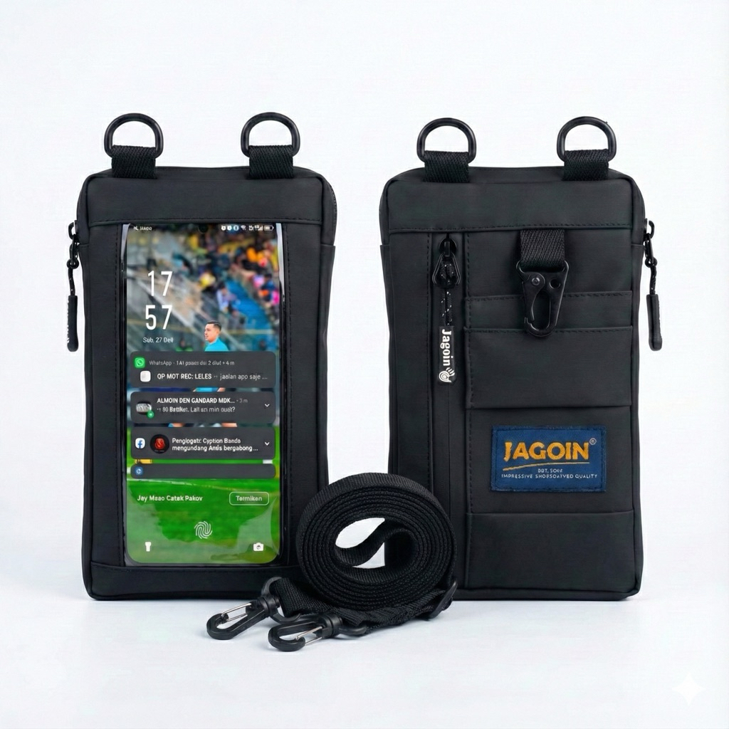 JAGOIN - Tas HP Driver Pria Gojek Shopee food Tas Selempang Dompet HP Kartu dan Uang Waterproof