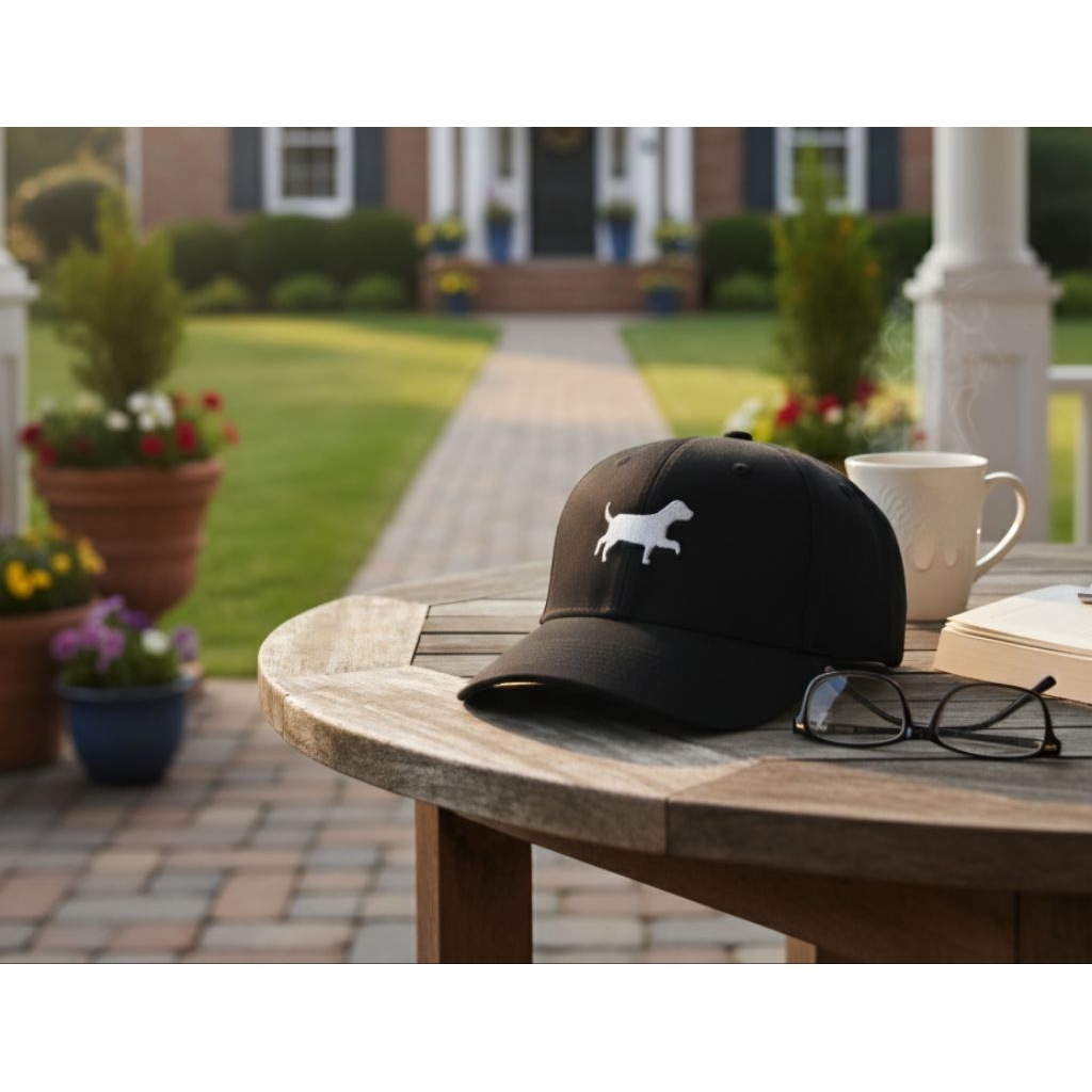 Topi Vintage Logo Anjing Anvil Original Second Warna Hitam, Topi DOG LOVERS