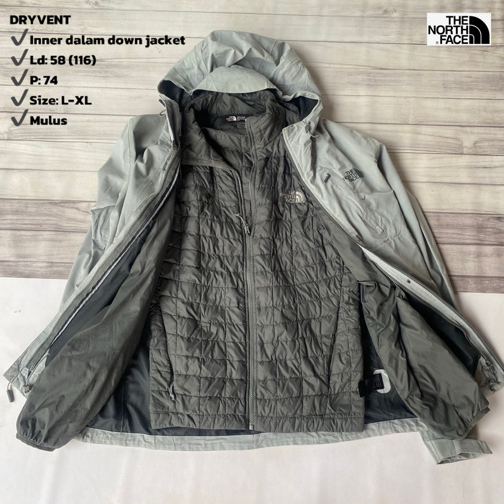 Jacket outdoor TNF full inner dalam like new original