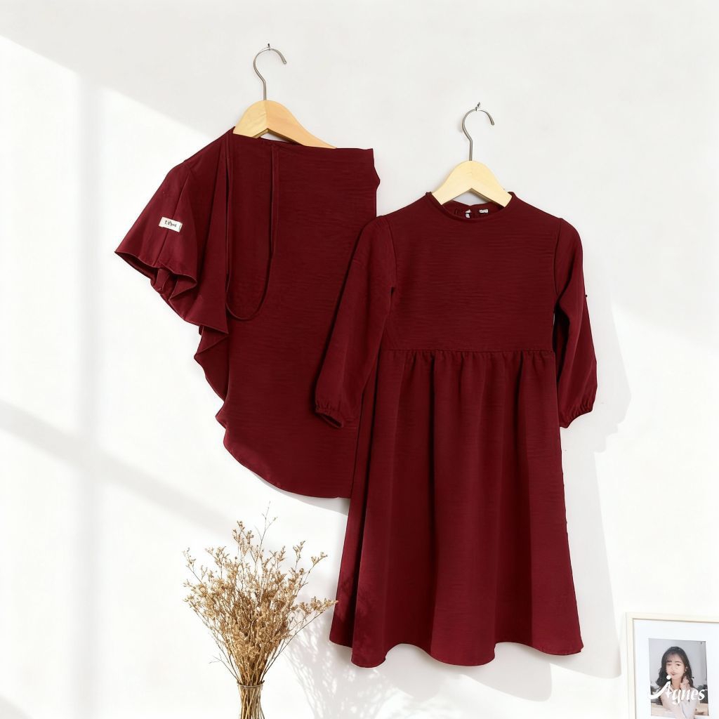 gamis anak terbaru bahan crinkle premium.