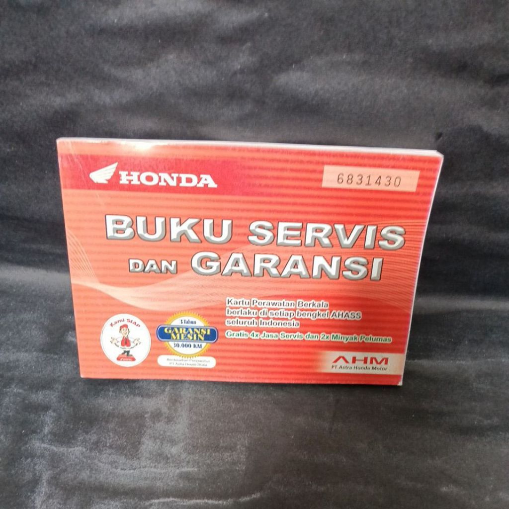 buku servis dan garansi sepedah motor honda