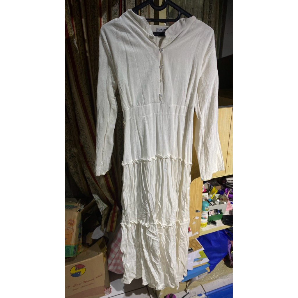 GAMIS SUSUN POLOS PUTIH