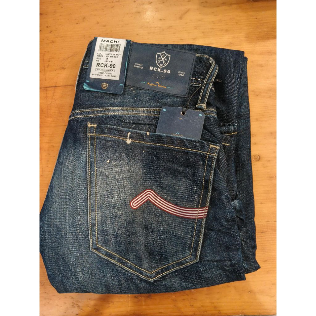 Celana Panjang Jeans Pria Rockstar Denim Original Slim Fit Machi Medium Tint
