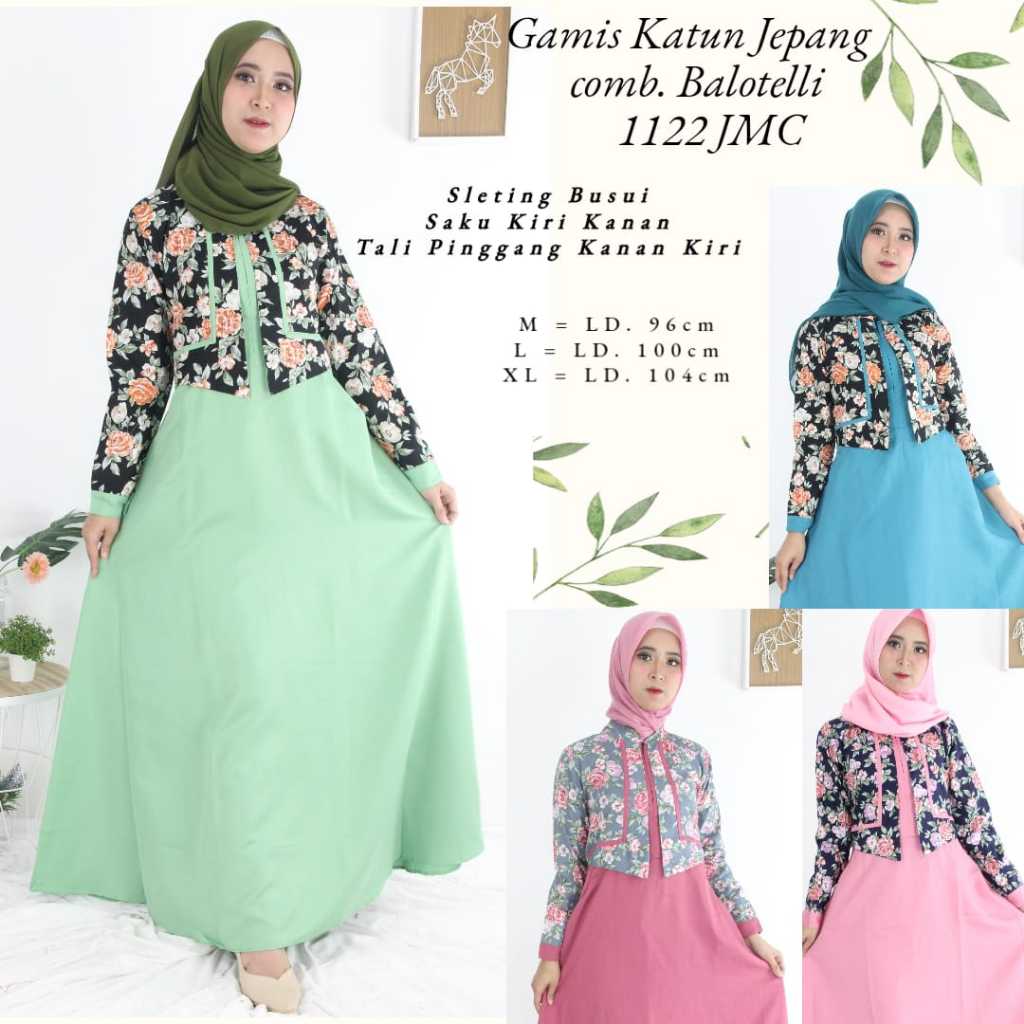 GAMIS MODEL ROMPI TERKINI KATUN JEPANG MOTIF POLOS TERBARU PREMIUM