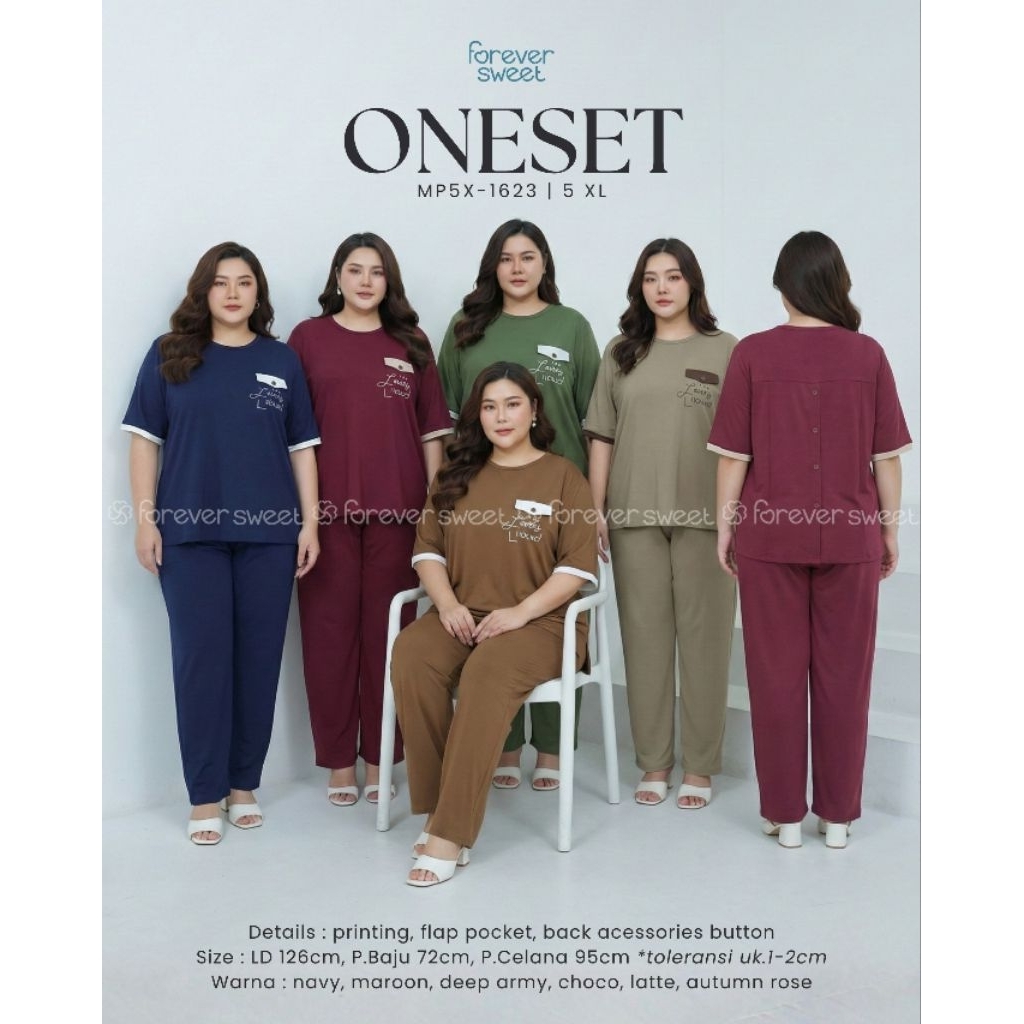 FOREVER SWEET ONESET JUMBO 5XL TANGAN PENDEK CELANA PANJANG