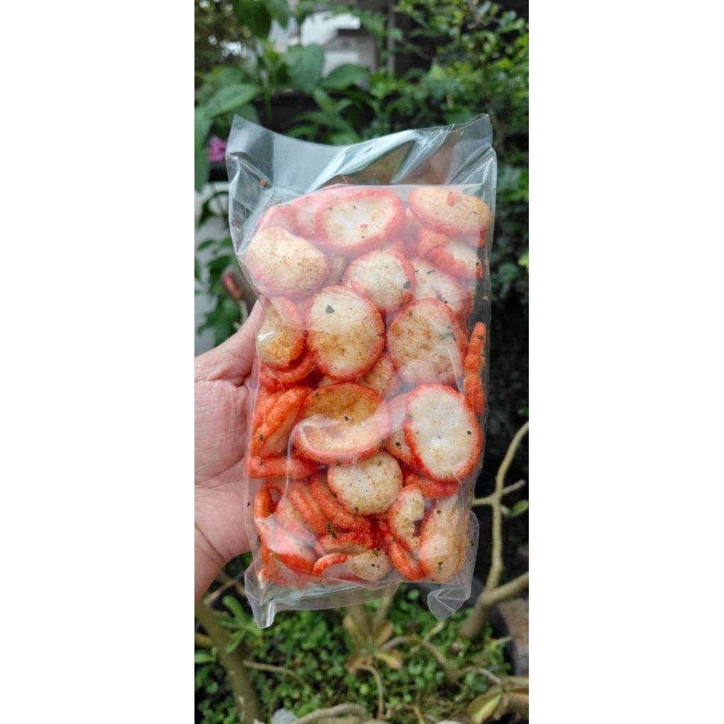 (1 ball) Snack kerupuk seblak mawar/krupuk seblak 1 ball/snack kerupuk seblak