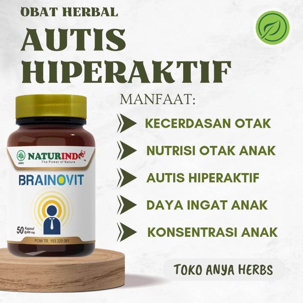 BRAINOVIT NATURINDO SUPLEMEN ATASI AUTIS HIPERAKTIF ANAK, REMAJA, DEWASA