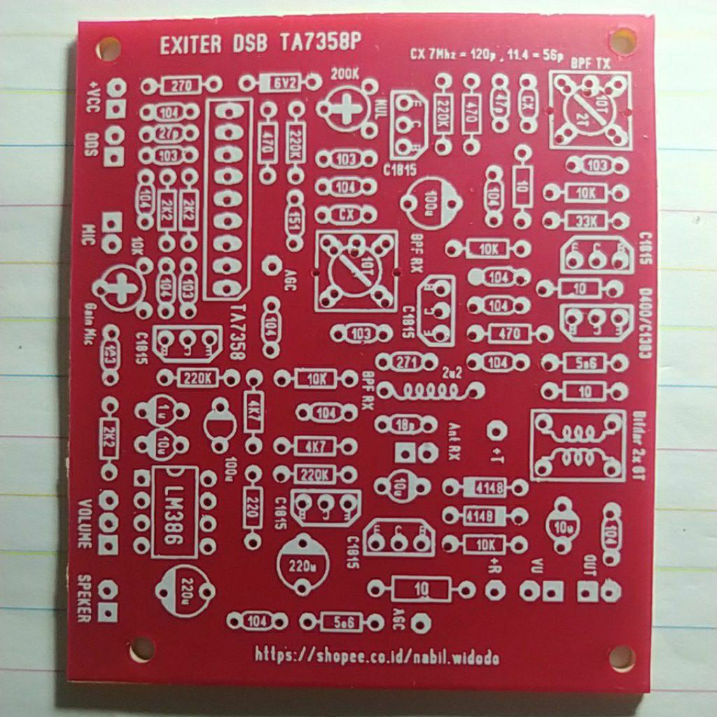PCB DSB TA7358 250 mW, 3.7-27 MHZ, DSB JENGGOT PAK BREWOK