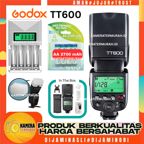 Speedlite Flash Godox TT600 TT 600 TT-600 Universal Canon Nikon Sony Fujifilm Lumix Plus Diffuser Ba