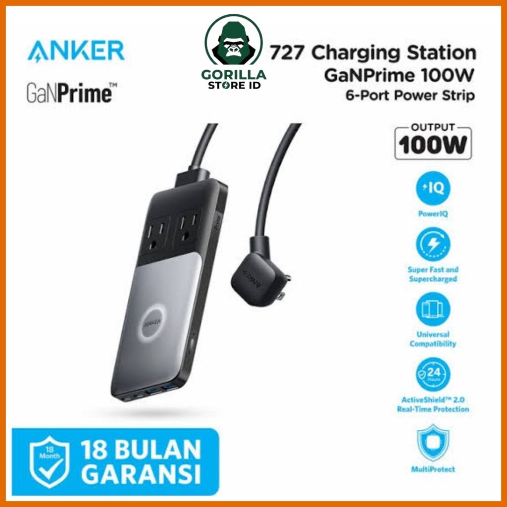 Anker 727 Charging Station GanPrime 100W 6-Port Power Strip - A9126